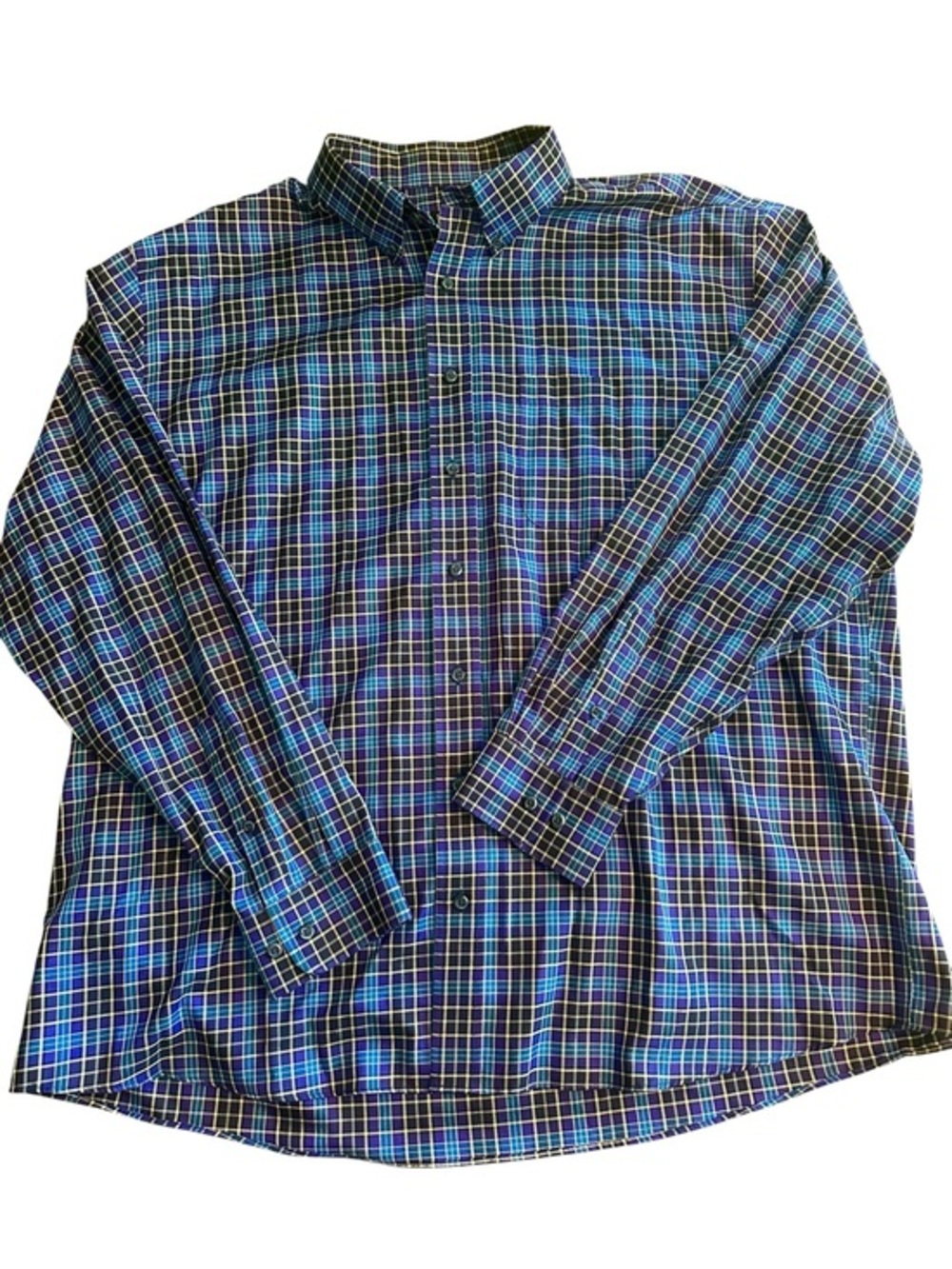Jos. A Bank Travelers Collection Long Sleeve Button Down Shirt - Mens XXL Tartan